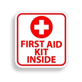 1st First Aid Kit Inside Stickers Decal Self Adhesive Vinyl Rescue Emergency 4 х 3.75 inch