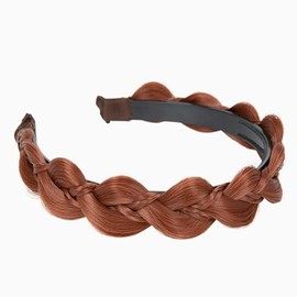 yefaye Premium Braided Headband Lightweight and Comfortable for Weddings and Special (reddish brown, F)