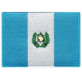 Cypress Collectibles - Guatemala Flag Patch - Premium Embroidered Appliqué - Central American Country Velcro®-Brand Fasteners Patches - Dimensions: 3.5" x 2.5"