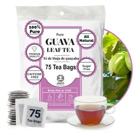 Natural Guava Leaf Tea Bags- 75 Ct, Te De Hojas De Guayaba, Premium Herbal Tea Bags, Non-GMO, Sugar-Free, Vegan, Caffeine-Free Tea by Akshit