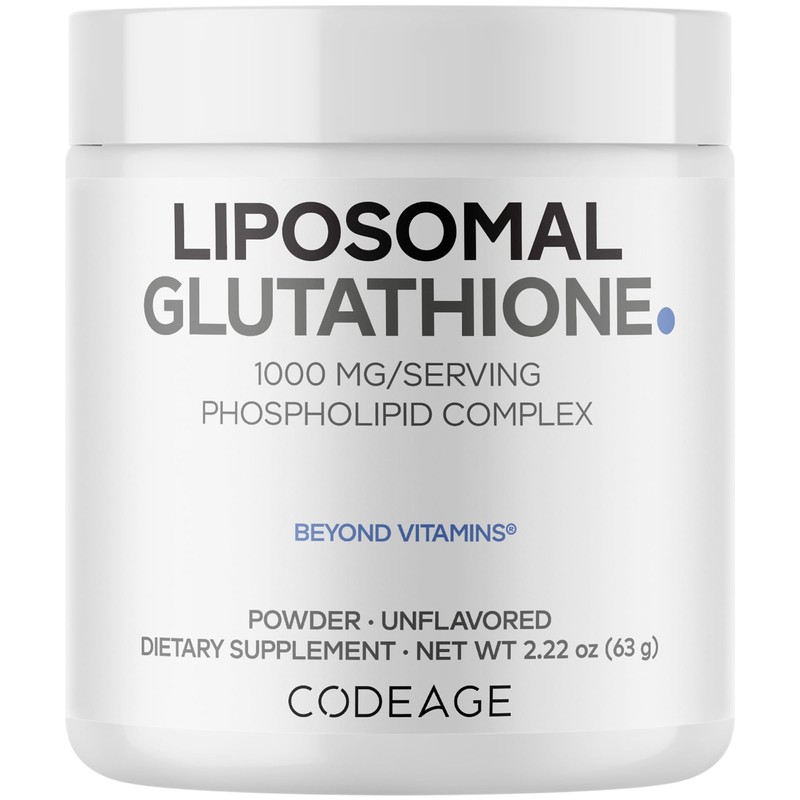 Codeage Polvo de Glutatión Liposomal - 1000 MG de L-glutatión