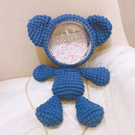 4 Pack T-Shirt Yarn Fettuccini Zpagetti Ball, 120 Meter Fabric Cloth Knitting Yarn for Hand DIY Bag Blanket Cushion Crocheting Projects (Denim Blue)