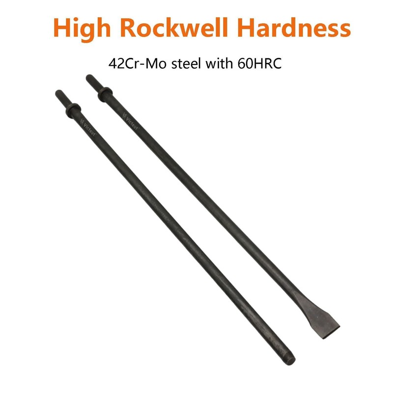 Air Hammer Bits 18''(450mm) Long 2-Piece Set, 3/4'' Air Chisel,