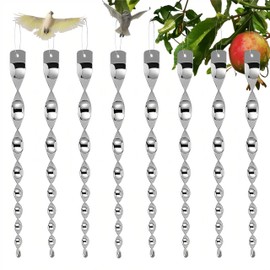 ALLY-MAGIC Reflektierende Vogelschreck, 8 Stück Silber Vogelschreck, 30cm Windspirale Vogelabwehr Windspiel, Vögel Vertreiben für Garten Dach Fensterbank Balkon E21-LXQNB