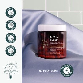 Dr Sosnowski's BUZzz Sleep Support with Bee Propolis Triple Action Sleep Formula for Calmer Nights and Refreshing Mornings, Vegetable Capsules, 60ct