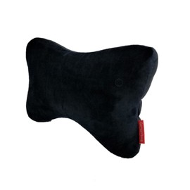 Bookishbunny Dog Bone Shaped Travel Neck Memory Foam Pillows with Removable Velvet Cover for Car Bus Truck Driving Comfort Head Rest Support (Black)