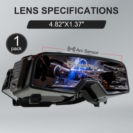 Saysurey Welding Glasses Auto Darkening View Area 4.82 x 1.38 Inch Welding Goggles for Men Assemblable Adjustable Cutting Torch Glasses Welding Gear for TIG MIG ARC Cutting Grinding, Not Include Mask