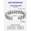 Richsteel Mens Bracelets Silver Chunky Bangle Cuban Link Bracelet For