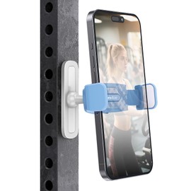 APPS2Car Gym Magnetic Phone Holder, 360 Adjustable, Compatible with 4.7-6.5" Smartphones, Alloy Base and Joint, Gym Accessories for Women, Blue