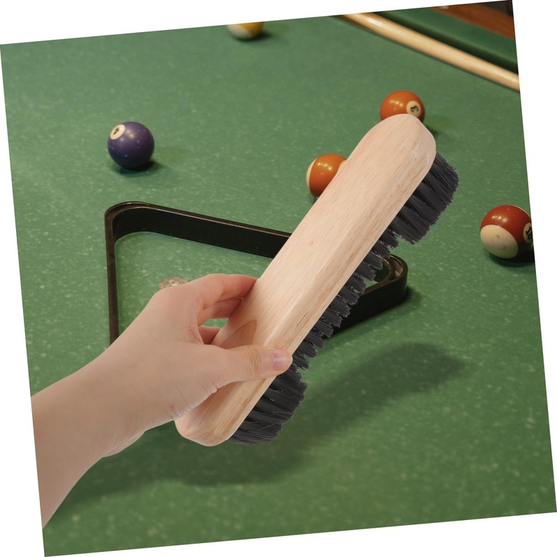 Abaodam 2Pcs Wooden Pool Table Cleaning Brush Set Durable Pe