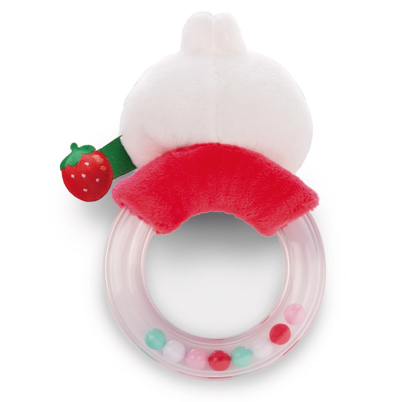 Molang Rattle Ring 11 cm White - Cuddly Toy for