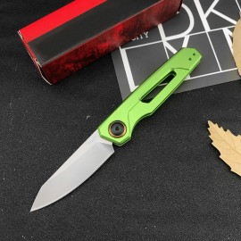 KS 7550 Pocket Folding Knife 8Cr13Mov Blade Aviation Aluminum Handle Self-defense Camping Hunting Outdoor Knives Utility Toolscolor: Green, blade length: 2.95in, blade width: 0.827in, type: Folding Blade Knife