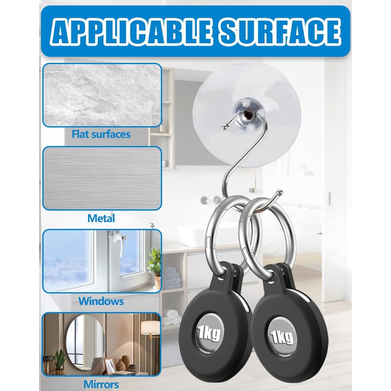 LOZTBUE 8 Threaded Suction Cups, Suction Cup Holder for Electronic