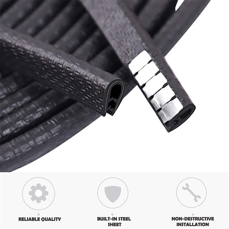 Universal Car Door Guards 33Ft(10M), Rubber U Shape Edge Trim