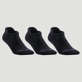 Decathlon - ARTENGO - RS 500 Adult Racquet Sports Low Socks, 35-38 EU Size, Black (Pack of 3)