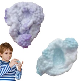2 Pcs Squeeze Handmade Stress Balls Squeeze Ice Skins Super Soft Ultra Thin Soft Sticky Handmade Balls Light Squeeze Stress Relief Toys Handmade Multifunctional Molding for Kids and Adults (Blue,