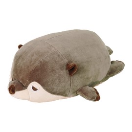 Liv Heart Marshmallow Animal 58218-33 Kururi the Otter Polyester Bolster Cushion (Total Length: Approx. 10.6 inches (27 cm)), Fluffy, Squishy