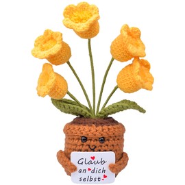 Mwmoeen Pocket Hug Positive Flower, Positive Creative Knitting Wool Sunflower, Positive Potato German Pocket Hug Lucky Charm for Friends, Colleagues and Family