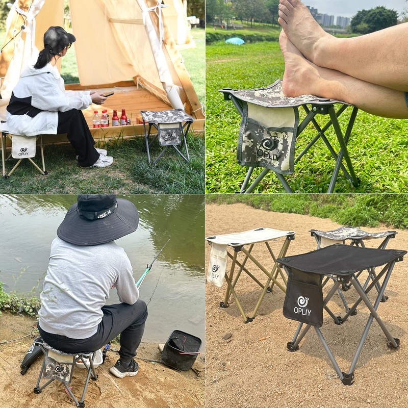 Opliy Camping Stool 2 Pack,13.5 Inch Portable Folding Stool for