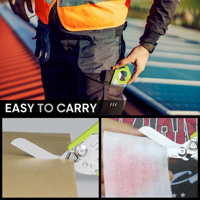 Emergency Shears with Strap Cutter and Glass Breaker Stainless Steel