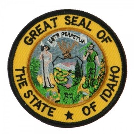 Idaho State Seal Patch Round 3" Diameter, Idaho Embroidered Iron On or Sew On Seal Patch Flag Emblem