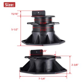12Pack Adjustable Deck Support Pedestal Deck Foundation Base Support 2-3/8" to 5-1/2"