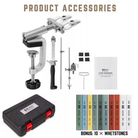 MOVIRON RUIXIN PRO RX-009 Professional Knife Sharpener with 10 Whetstones, 360° Rotat...