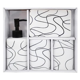 IZY | Set 4 Piezas Dispensador de Jabón Líquido y Gel Antibacterial, Baño Práctico para Oficina o Hogar
