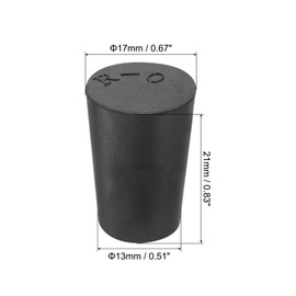 sourcing map Rubber Tapered Plug 13mm to 17mm Solid Test Tubes Bungs Stopper Black for Lab Home 20 Pieces