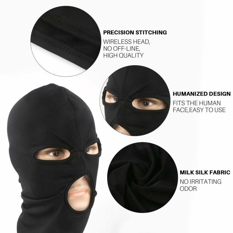 Unbranded 3 Hole Thin Full Face Mask Balaclava Ski Mask