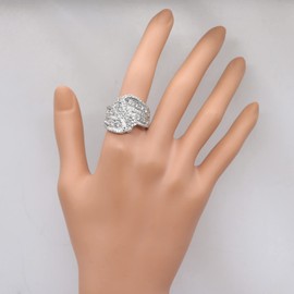 ABJFJE Retro Crystal Cocktail Statement Ring Antique Colorful Rhinestone Stacking Wedding Band Rings Fashion Jewelry Accessories for Women Gift