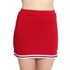 Danzcue Falda de uniforme de animadoras para mujer, Escarlata/Blanco, XS