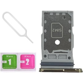 S24 Ultra Dual SIM Card Tray Slot Holder Replacement for   S24 Ultra 5G SM-S928U S928B/DS 6.8 inch with Sim Card Tray Open Eject Pin (Titanium Black) - Color: Titanium Yellow