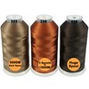 New brothread Set of 3 Different Brown Colors Polyester Machine