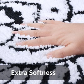 Bathroom Runner Rug 24x60 Non Slip Absorbent Bath Mats for Bathroom Long Bathroom Rugs Machine Washable Carpet Runner Rug for Hallway Bathroom Shower White