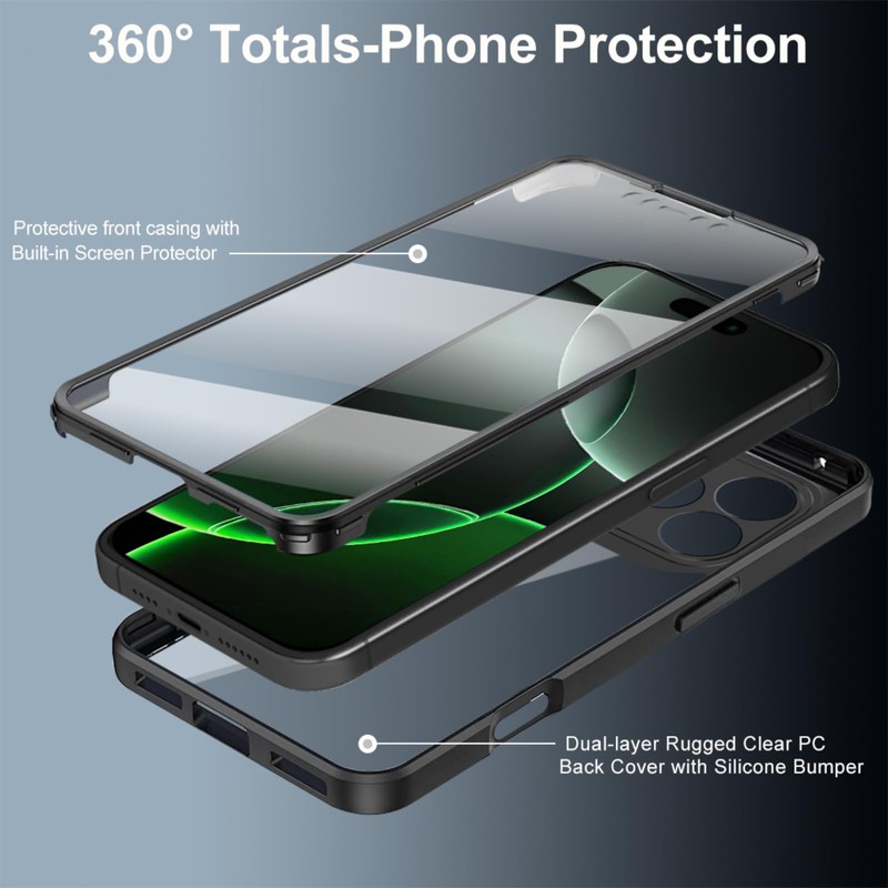 MRRSIWEI for Apple 17 Pro Max Case with Screen Protector.Full