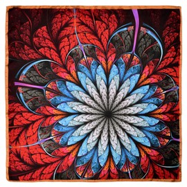 Stlvoll 43” Large Silk Scarfs for Women Square Head Scarves Satin Like Neck Scarf Hair Sleeping Wraps Satin Scarfs for Women (Blue/Red)