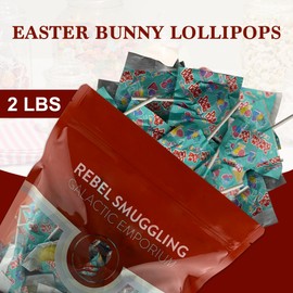 Easter Bunny Lollipops Individually Wrapped Bulk 2LB Bag by Rebel Smuggling Galactic Emporium