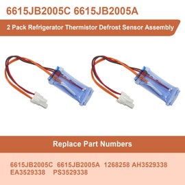 6615JB2005C Thermistor Defrost Sensor Assembly for LG Kenmore Refrigerator Defrost Thermostat Replace 6615JB2005A 268258 AH3529338 EA3529338 PS3529338 （2 Pack）