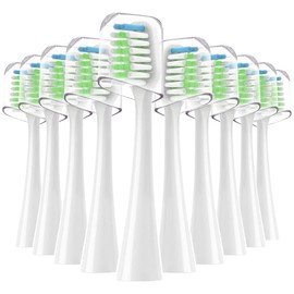 Compatible with Smile Bright Platinum Sonic Electric Toothbrush Replacement Heads,for Smile Bright Platinum Toothbrush,with Dust Cover Caps,10 Pack,White