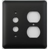 Classic Accents Rounded Black 2 Gang Combo Switch Plate -