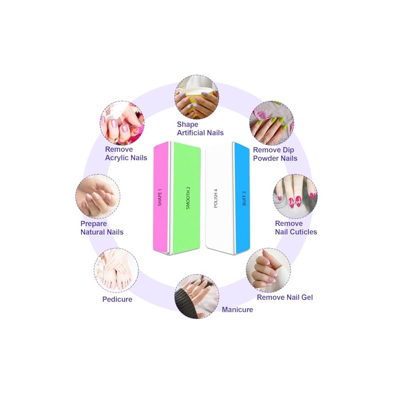 4 Way Nail Buffer Block (2 Pcs), Nail Shine Buffers
