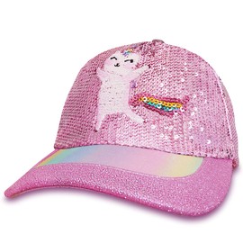 Gifts Treat Children's Baseball Cap Summer Sun Hat Boys Girls Animal Design Cap, Sequins Em Cat