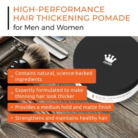 High-Performance Hair Thickening Pomade – Adds Volume, Texture & Hold for Fuller, Thicker, and Styled Hair – Men’s Hair Styling