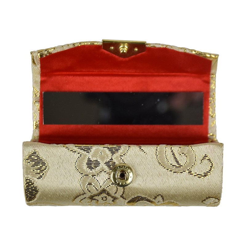 Motique Accessories Lipstick Case with Elegant Paisley Design - Gold
