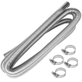 118.1 Inches Stainless Steel Exhaust Hose, 2.5cm/ 1 In Fuel Tank Diesel Gas Vent Hose Length, Flexible Exhaust Tubing Diesel Heater Exhaust Pipe Inner Diameter Air Heater Exhaust Pipe