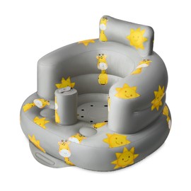 SplashEZ Inflatable Baby Seat - Sit-Up Chair for Kids 3 Months to 3 Years, Blow-Up Baby Seat with Air Pump for Home, Inflatable Sit Me Up Chair for Infant Back Support, Floor & Travel, Giraffes