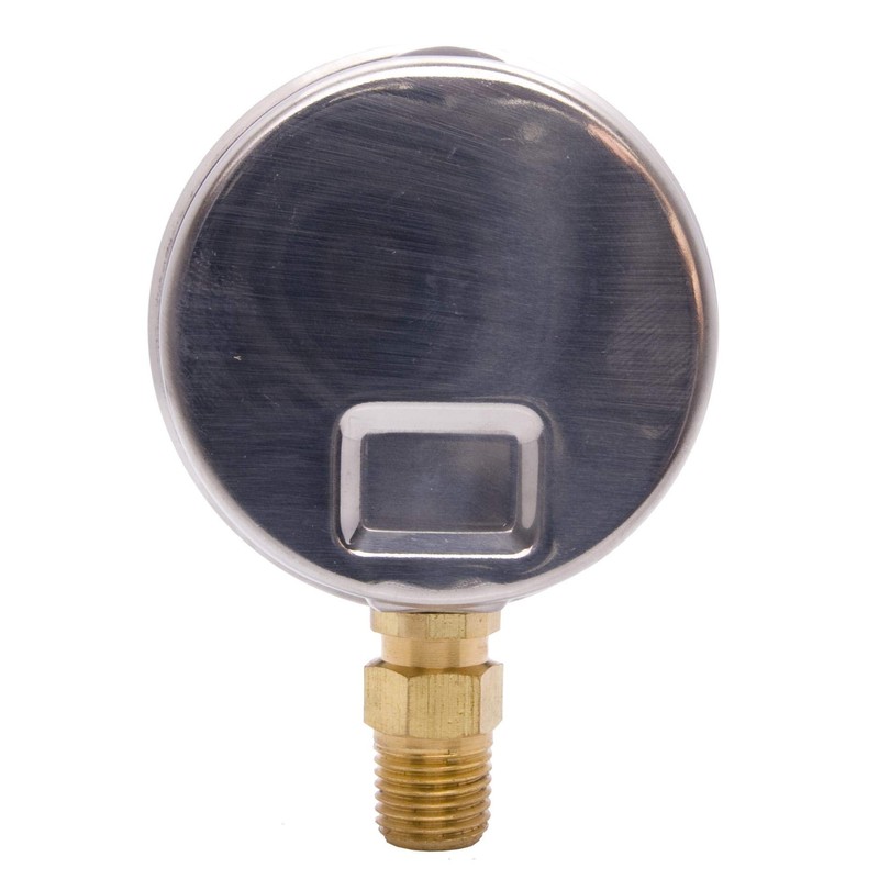 2-1/2" Oil Filled Pressure Gauge - Stainless Steel Case, Brass,