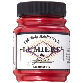 Jacquard Lumiere Metallic Acrylic Paint 2.25 Ounces-Crimson