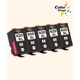 Colorprint Compatible 920XL Black Ink Cartridge Replacement for HP 920 XL for Officejet 6500 6500A 6000 7000 7500 7500A E709 Laser Printer (5-Pack)